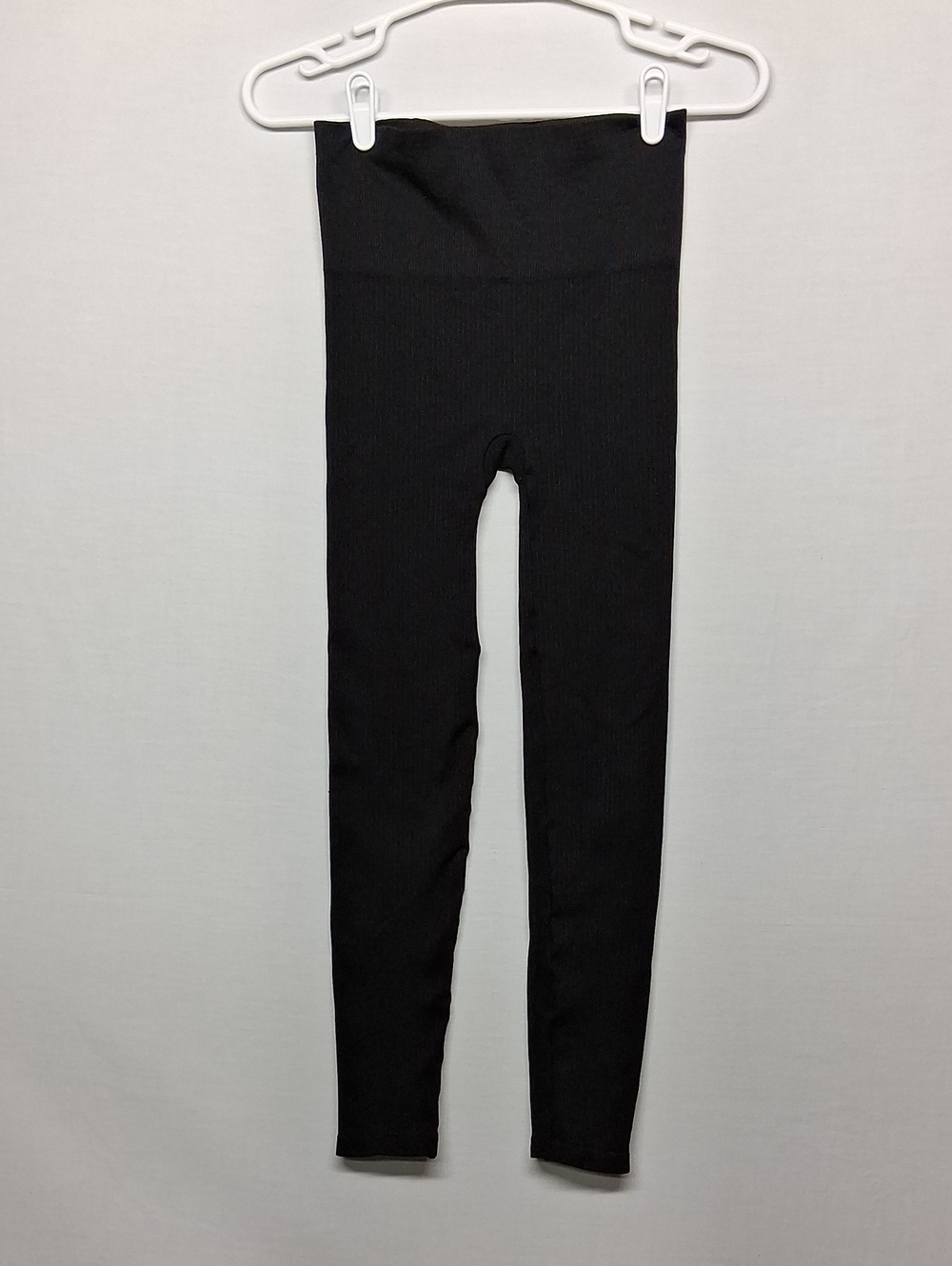 SPANX Black Ribbed High-Waist Leggings